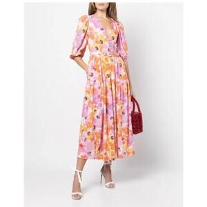 NICHOLAS celie floral dress midi